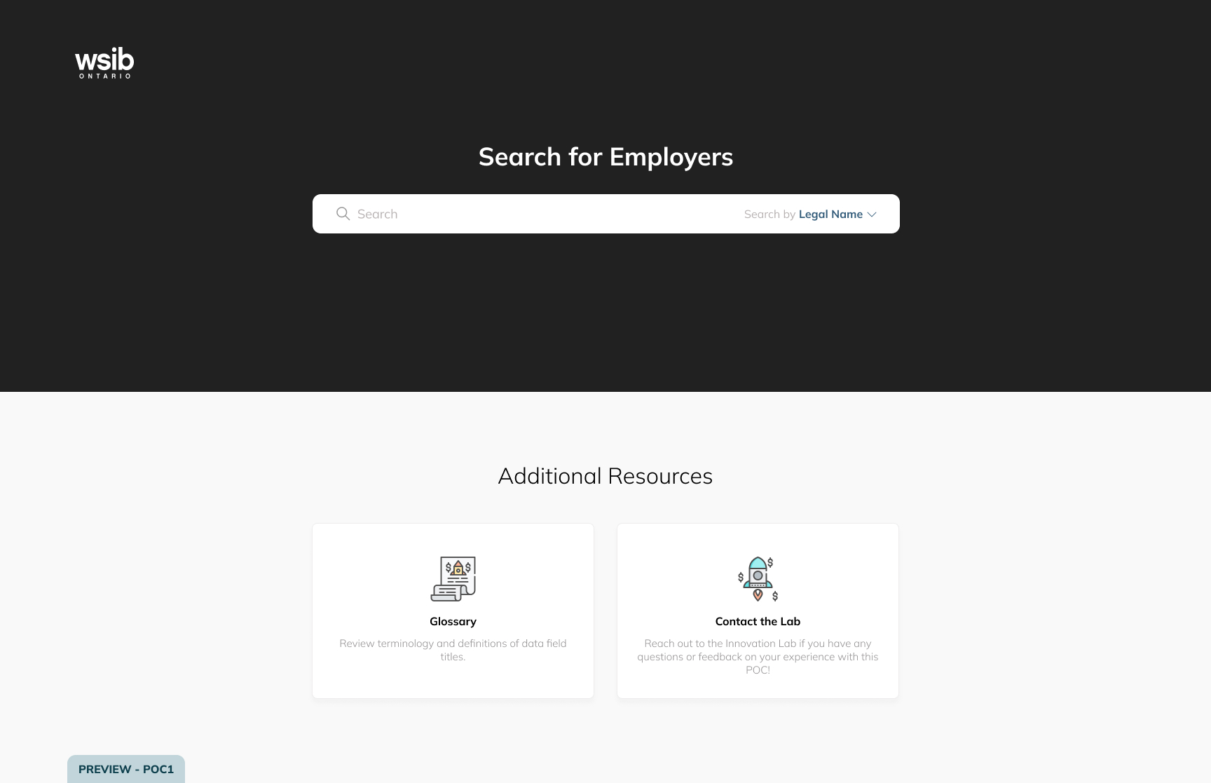 the landing page view of the employer dashboard.